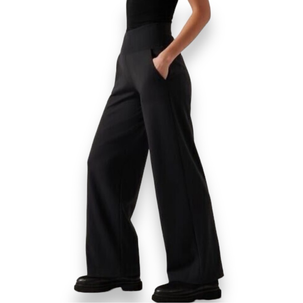 Athleta Venice High Rise Wide Leg All Way Stretch Black Size XL